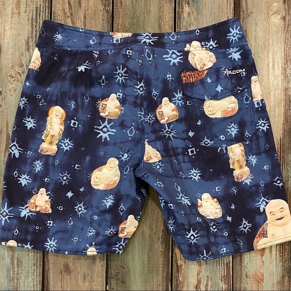 Volcom 34 Buddha Board Shorts Happy Peace Prosperity Enlightenment New Age Surf - Picture 3 of 12
